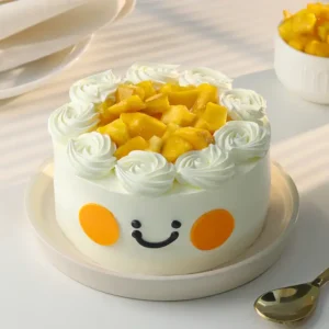 Mango Smiley Eggless Cream Bento Cake